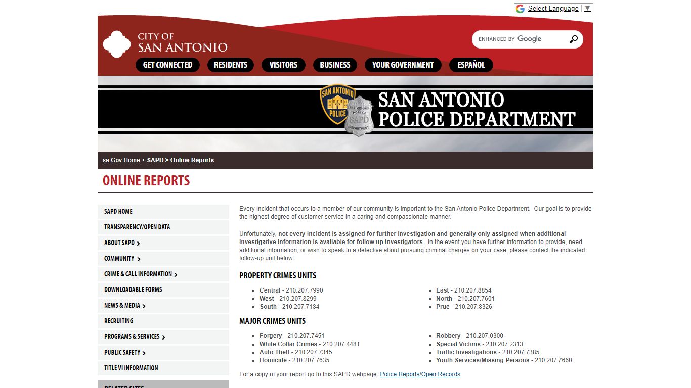 Online Reports - San Antonio